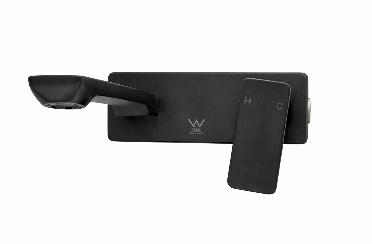 86H34 Wall Mounted Basin Mixer Black