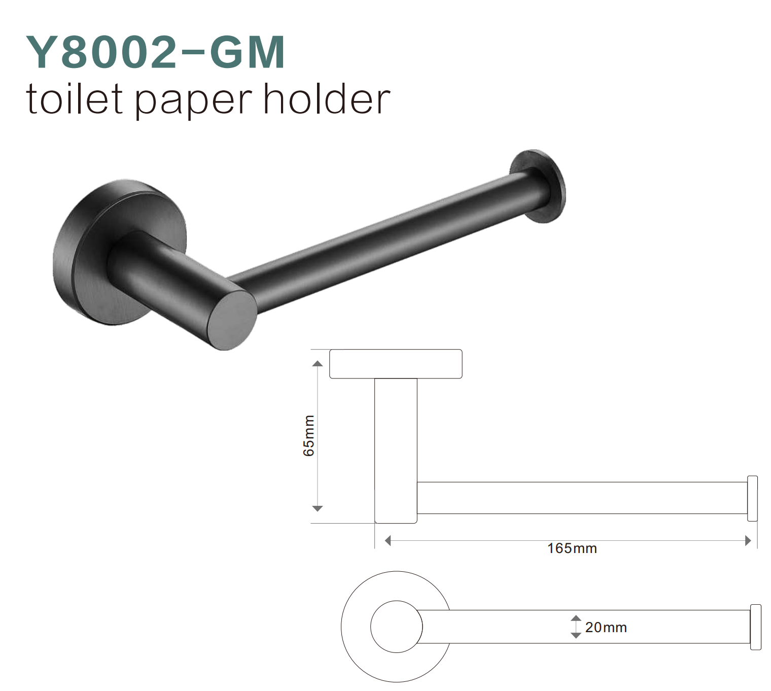 BISTONE Y8002 Toilet Paper Holder — Modern Wall-Mounted Round Design
