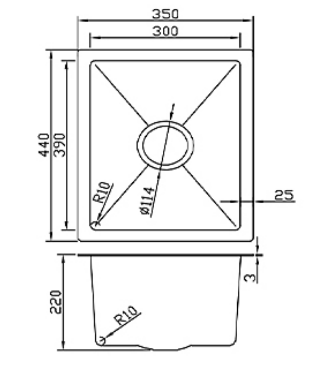 3544-GU Stainless Steel Single Bowl Sink