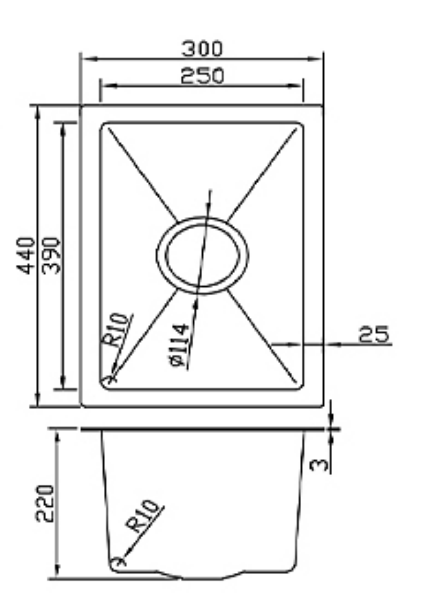 3044 Stainless Steel Sink