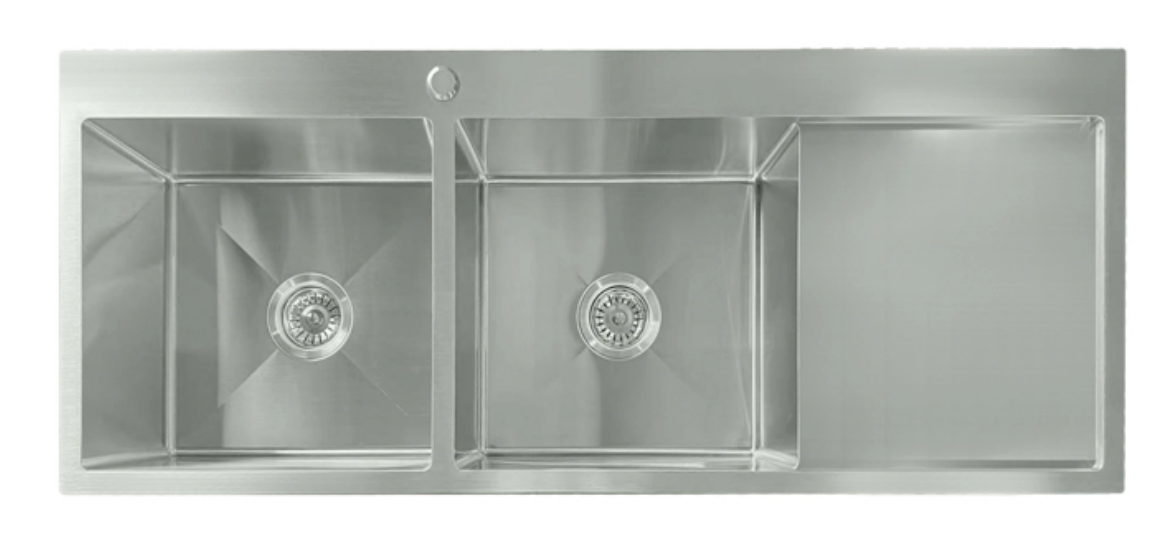 12550-BR-L Stainless Steel Double Bowl Sink with Right Drainer