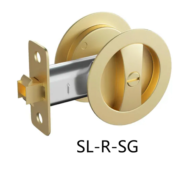 Round Sliding Door Privacy Lock (SL-R) Gold