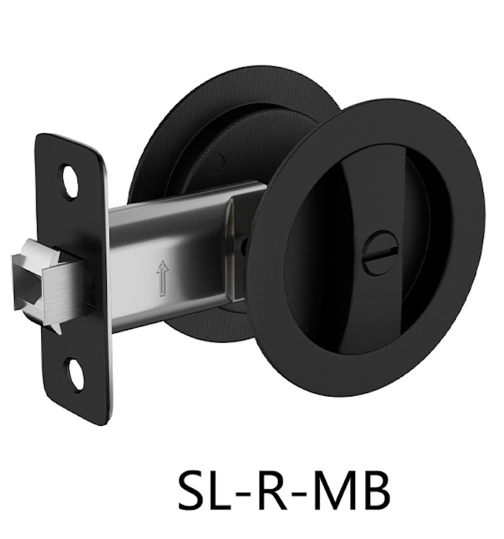 Round Sliding Door Privacy Lock (SL-R) Black