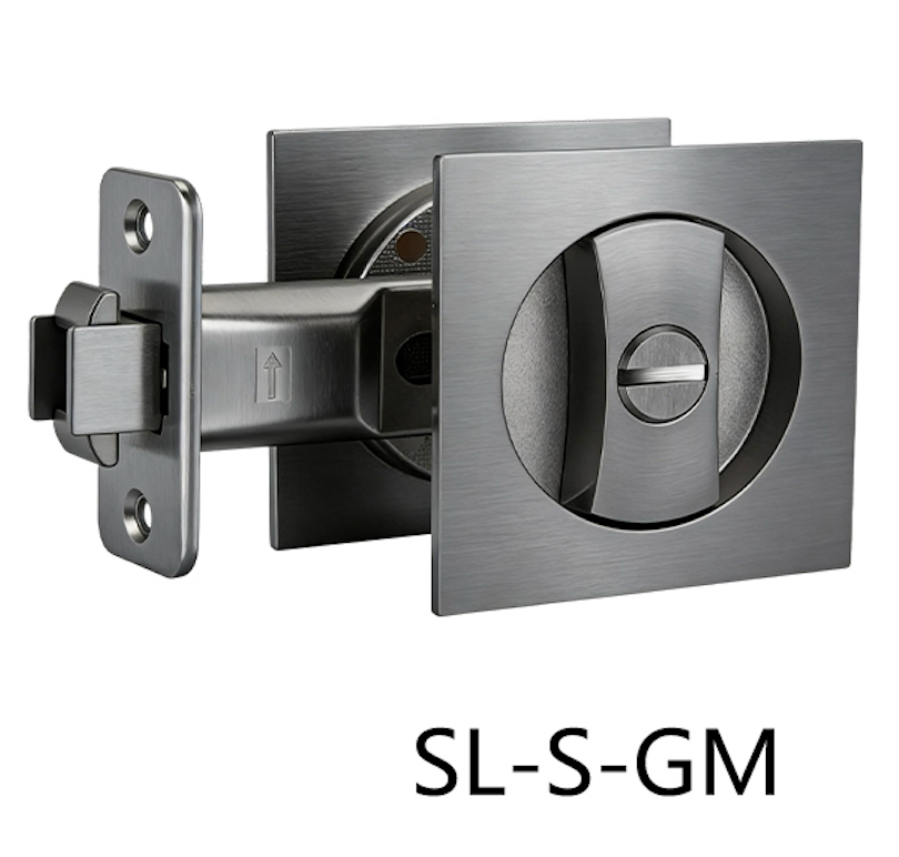 Square Sliding Door Privacy Lock (SL-S) Gun metal