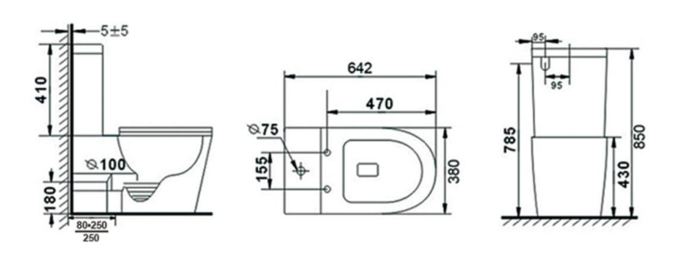 Torina Regular Rimless Toilet Suite