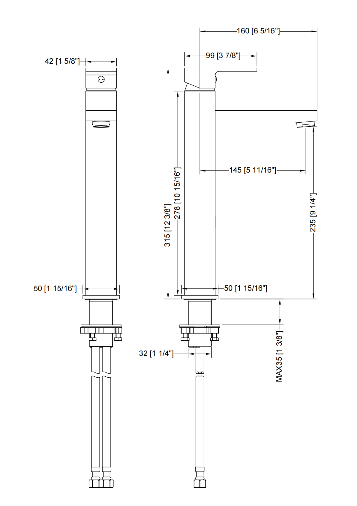 81H57T Tall Basin Mixer