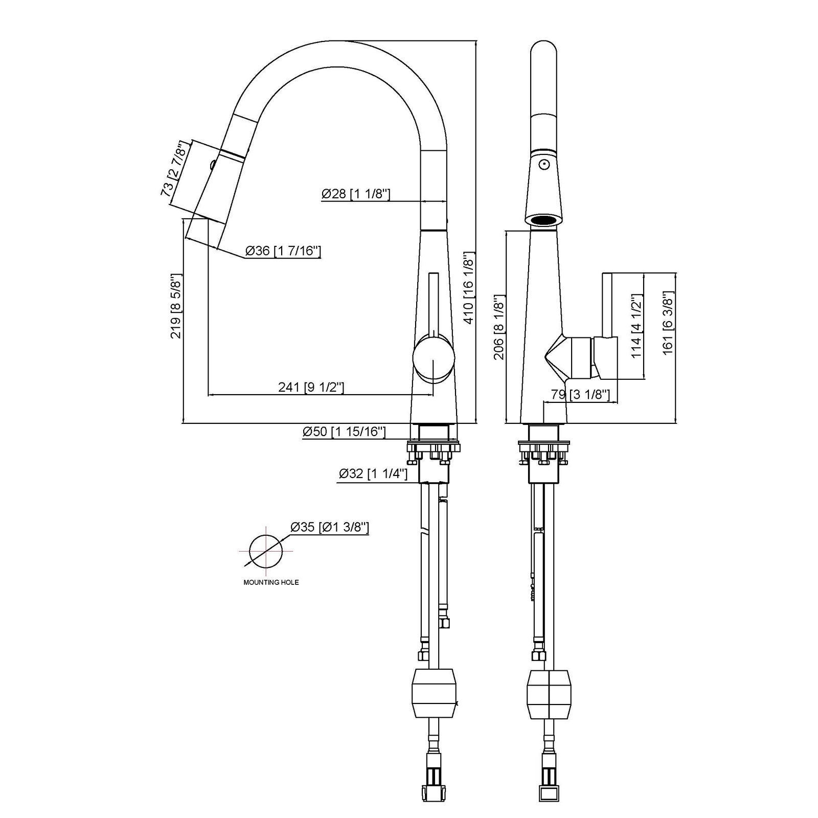 82H60 Pull-Out Kitchen Mixer