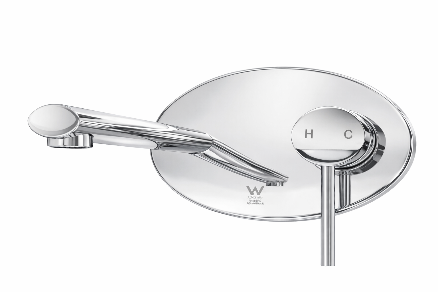 Oval Wall Mounted Basin Mixer Tap Chrome
