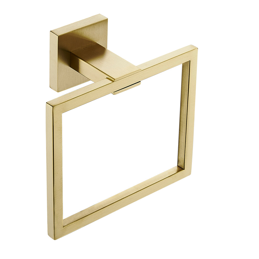 BISTONE F6007 Towel Ring — Modern Square Wall-Mounted Bathroom Ring
