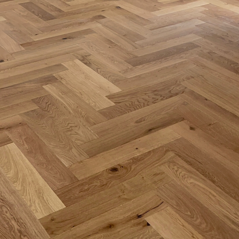 Natural Oak Parquetry – Engineered Herringbone Flooring