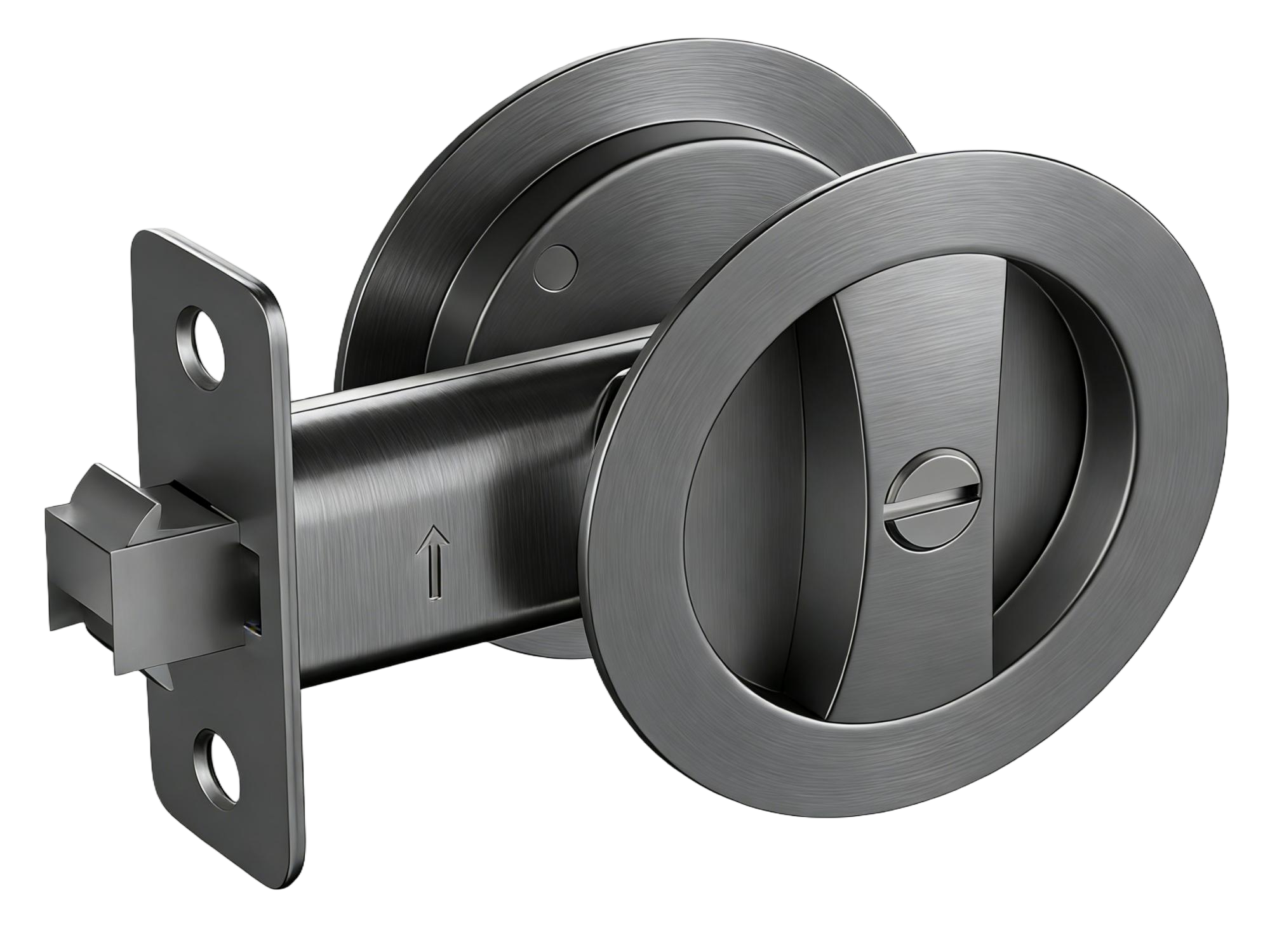 Round Sliding Door Privacy Lock (SL-R) Gun metal