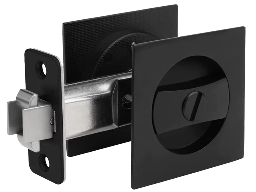 Square Sliding Door Privacy Lock (SL-S) Black