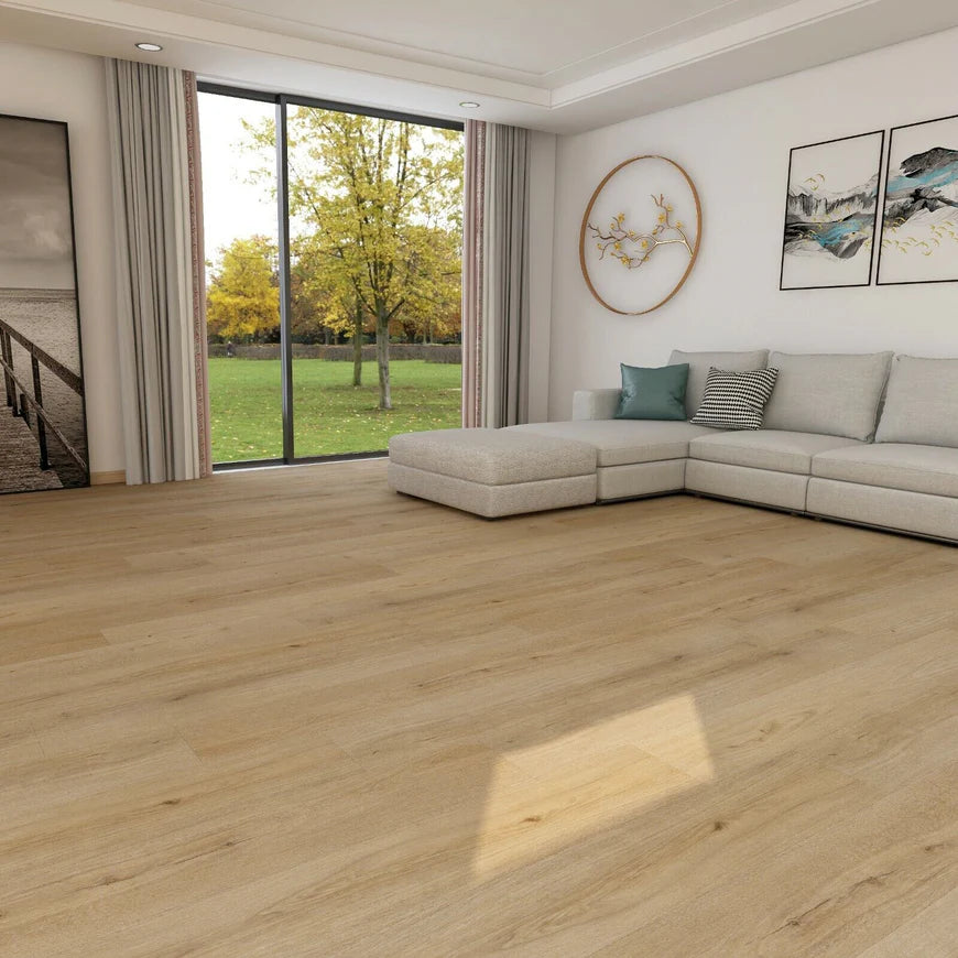 7mm HYBRID FLOORING - WALNUT- Amazing Tiles 7mm Hybrid Flooring — Light Oak