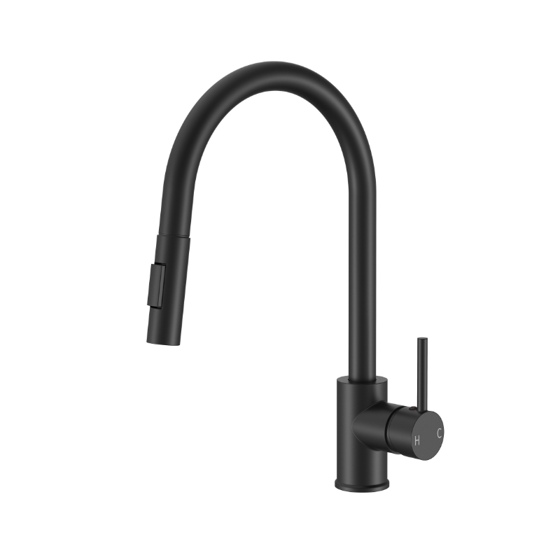 BISTONE 82H09G Gooseneck Kitchen Mixer Tap — Available in Chrome, Brushed Nickel, Gunmetal Grey, Matte Black & Brushed Gold