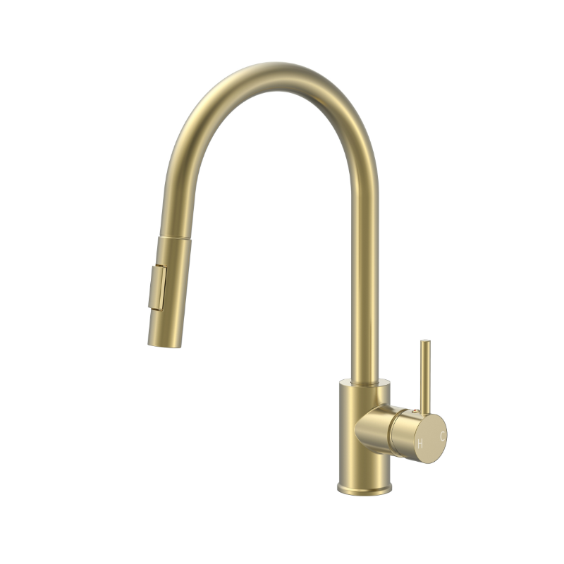 BISTONE 82H09G Gooseneck Kitchen Mixer Tap — Available in Chrome, Brushed Nickel, Gunmetal Grey, Matte Black & Brushed Gold