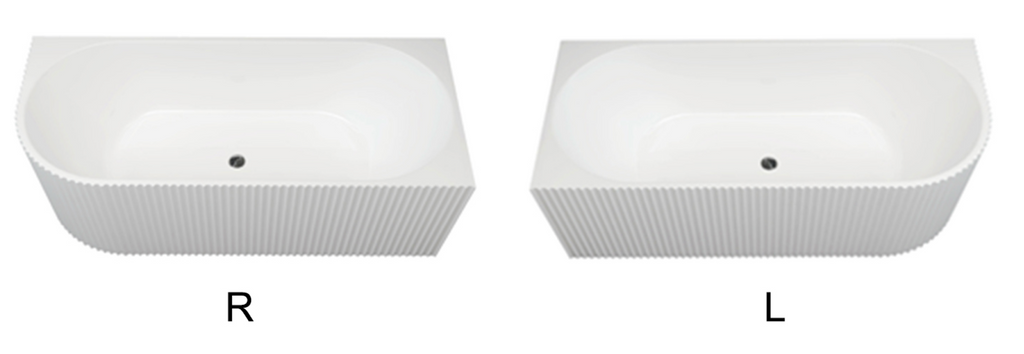 BISTONE B-7326 Back-to-Corner Acrylic Bathtub — Fluted Design, Left & Right Options, Massage/Air/Tap Configurations