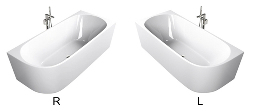BISTONE B-7126 Back-to-Corner Acrylic Bathtub — Left & Right Configurations, Elegant Modern Design
