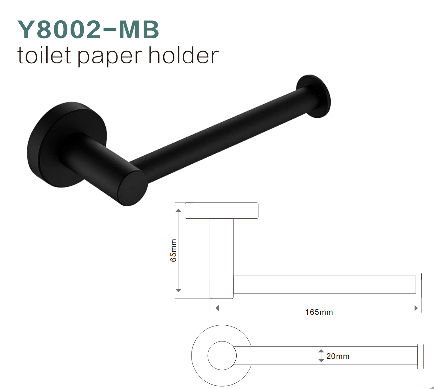 BISTONE Y8002 Toilet Paper Holder — Modern Wall-Mounted Round Design
