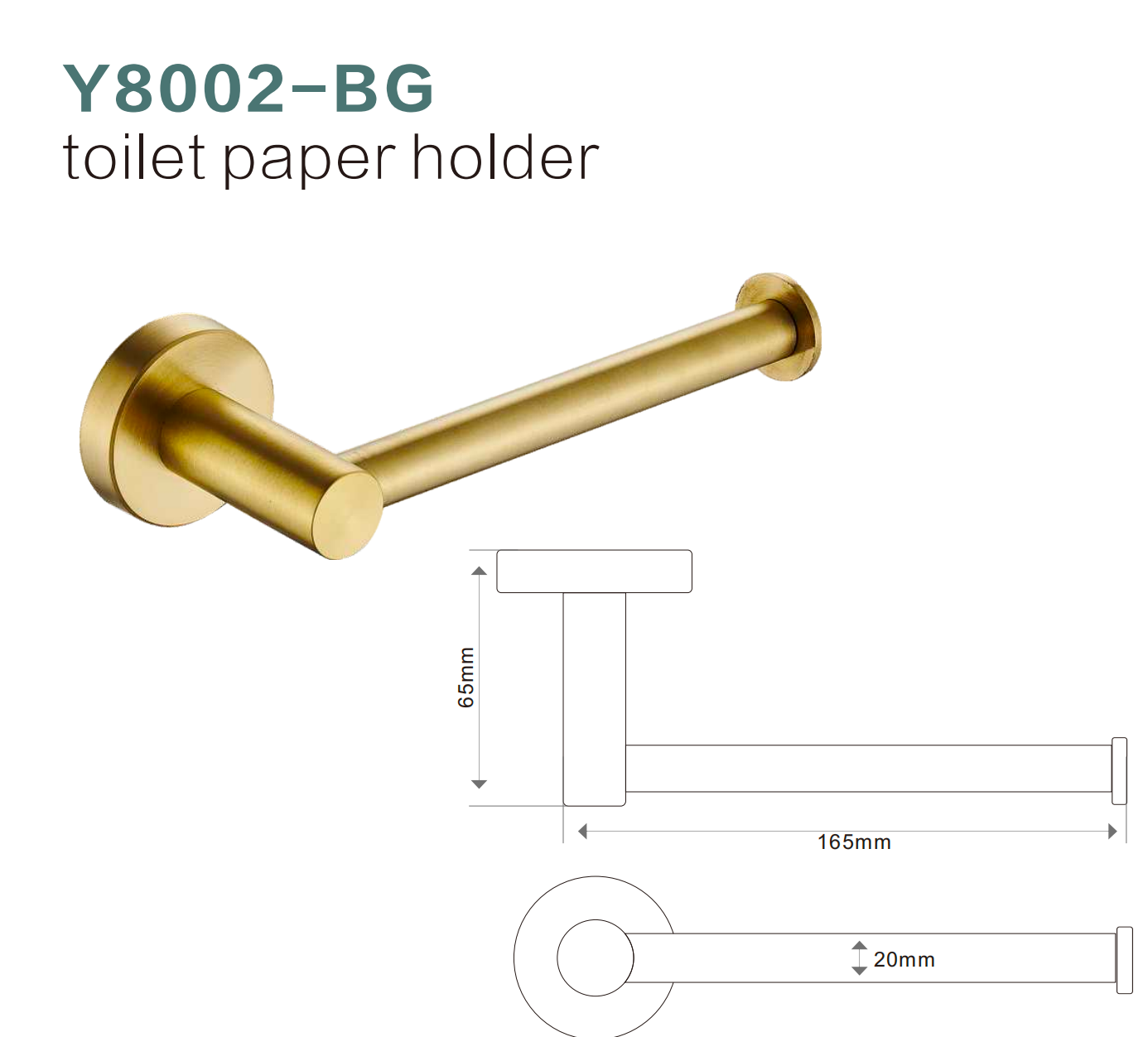 BISTONE Y8002 Toilet Paper Holder — Modern Wall-Mounted Round Design