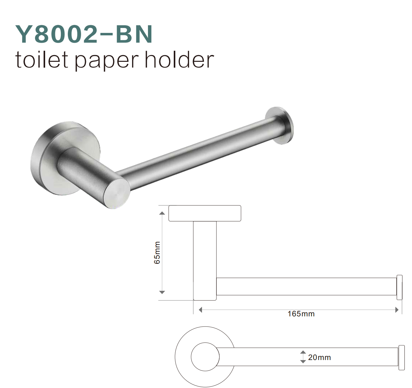 BISTONE Y8002 Toilet Paper Holder — Modern Wall-Mounted Round Design
