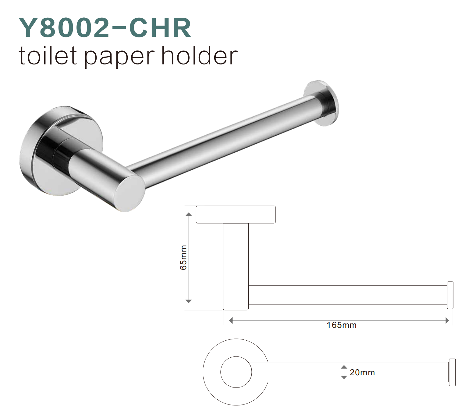 BISTONE Y8002 Toilet Paper Holder — Modern Wall-Mounted Round Design