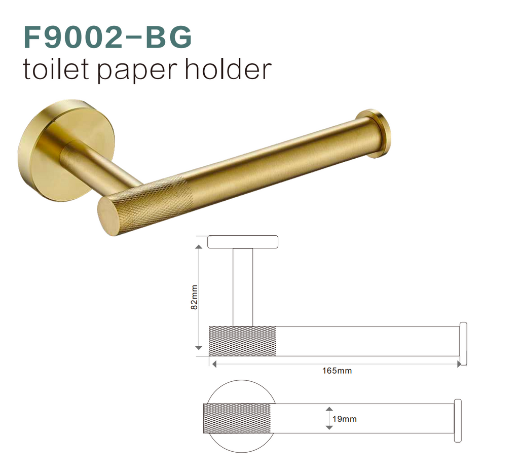 BISTONE F9002 Toilet Paper Holder — Modern Knurled Round Wall-Mounted Design
