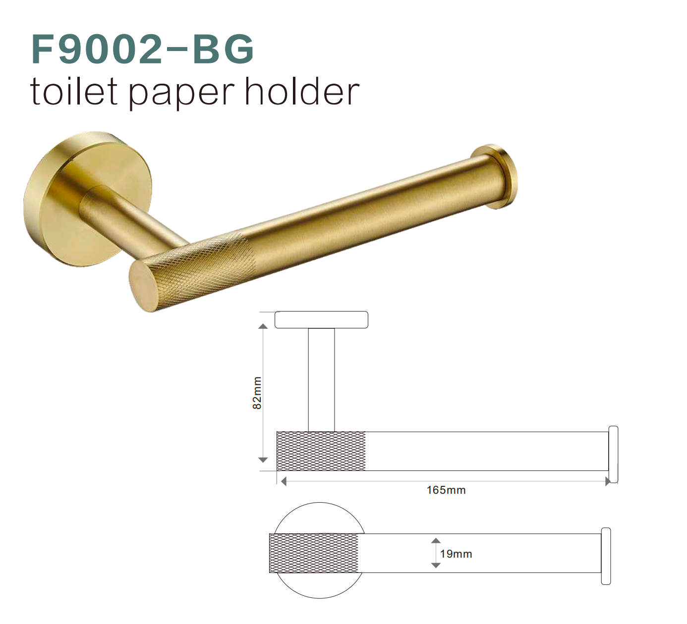BISTONE F9002 Toilet Paper Holder — Modern Knurled Round Wall-Mounted Design