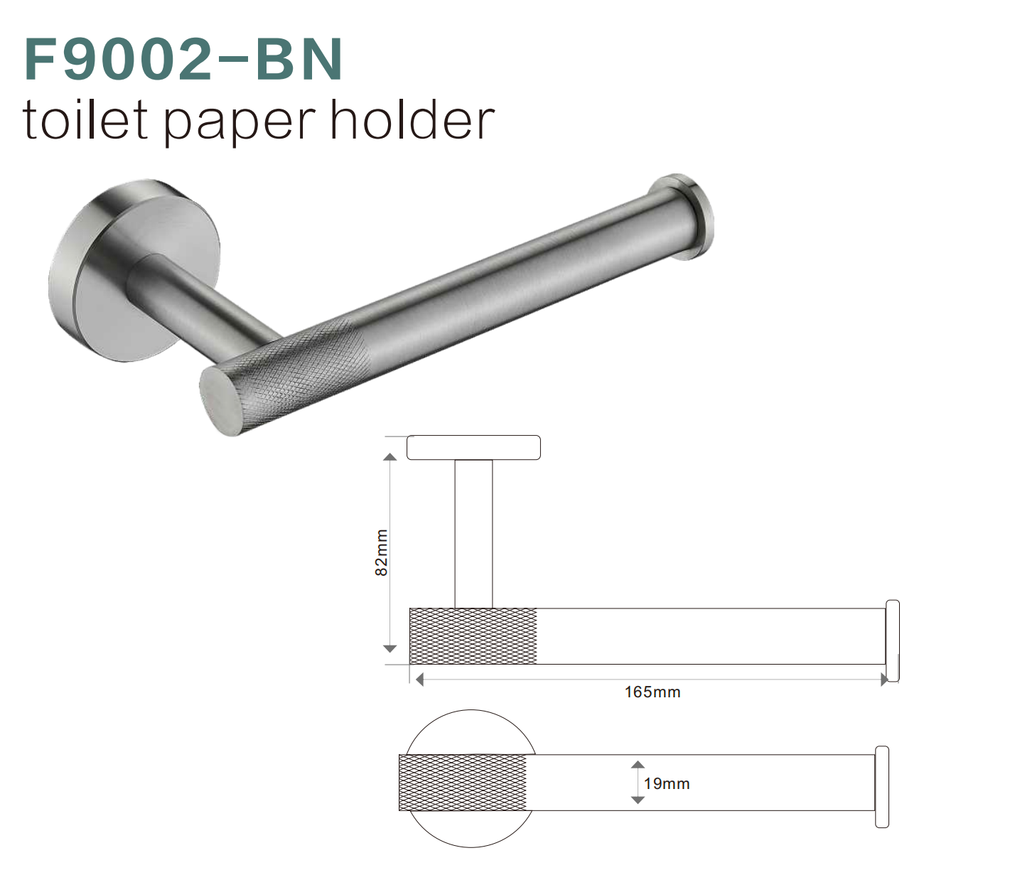 BISTONE F9002 Toilet Paper Holder — Modern Knurled Round Wall-Mounted Design