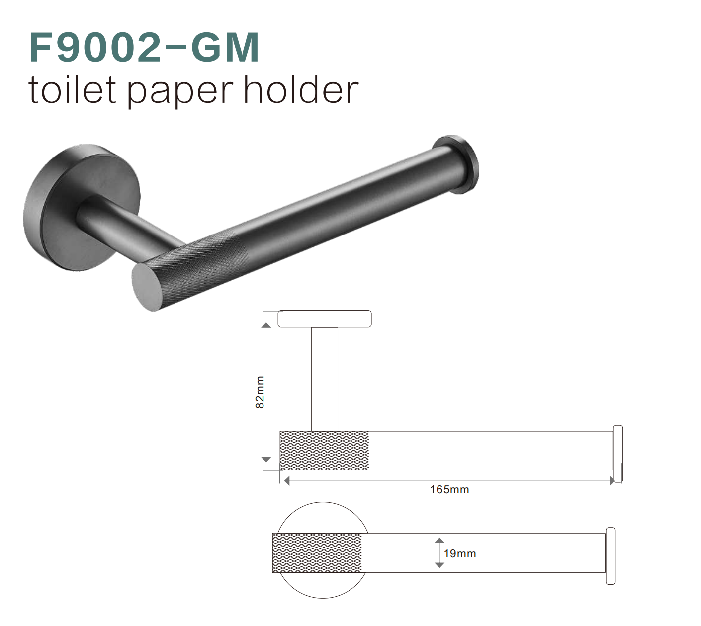 BISTONE F9002 Toilet Paper Holder — Modern Knurled Round Wall-Mounted Design