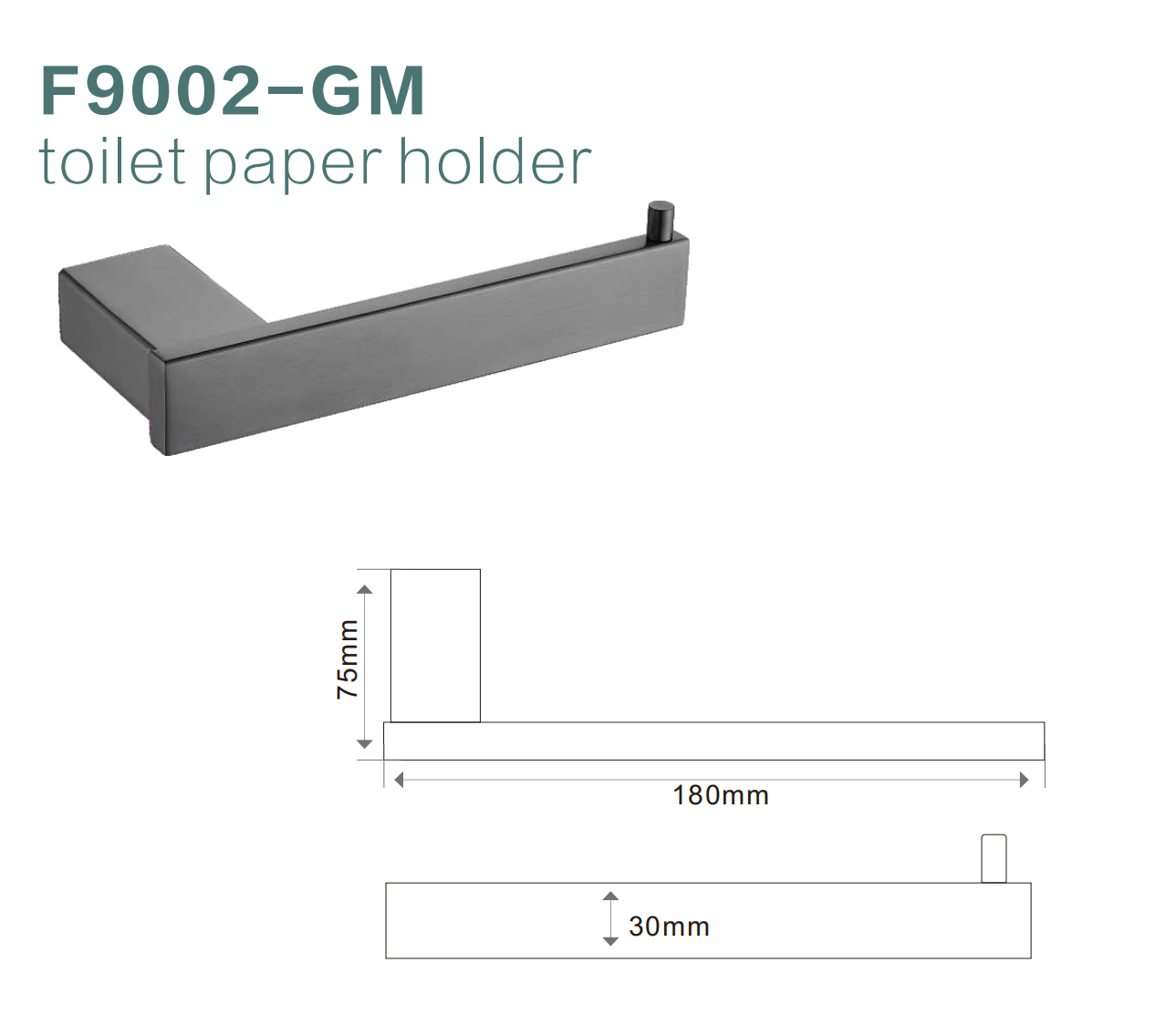 BISTONE F9002 Toilet Paper Holder — Modern Rectangular Wall-Mounted Design