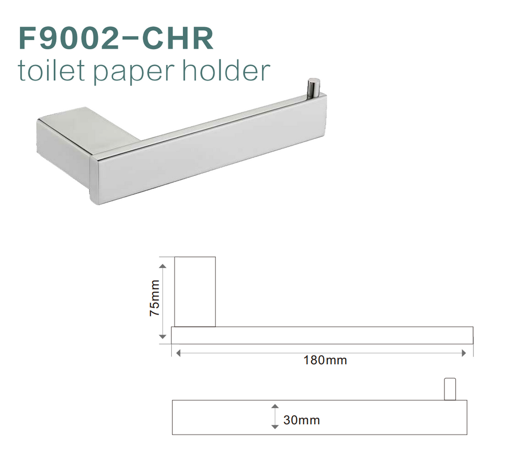 BISTONE F9002 Toilet Paper Holder — Modern Rectangular Wall-Mounted Design