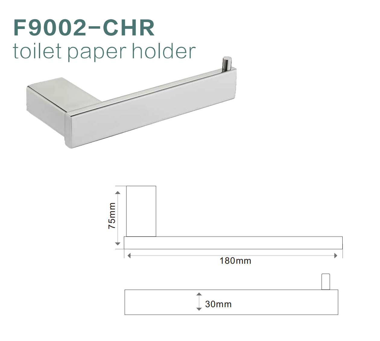 BISTONE F9002 Toilet Paper Holder — Modern Rectangular Wall-Mounted Design