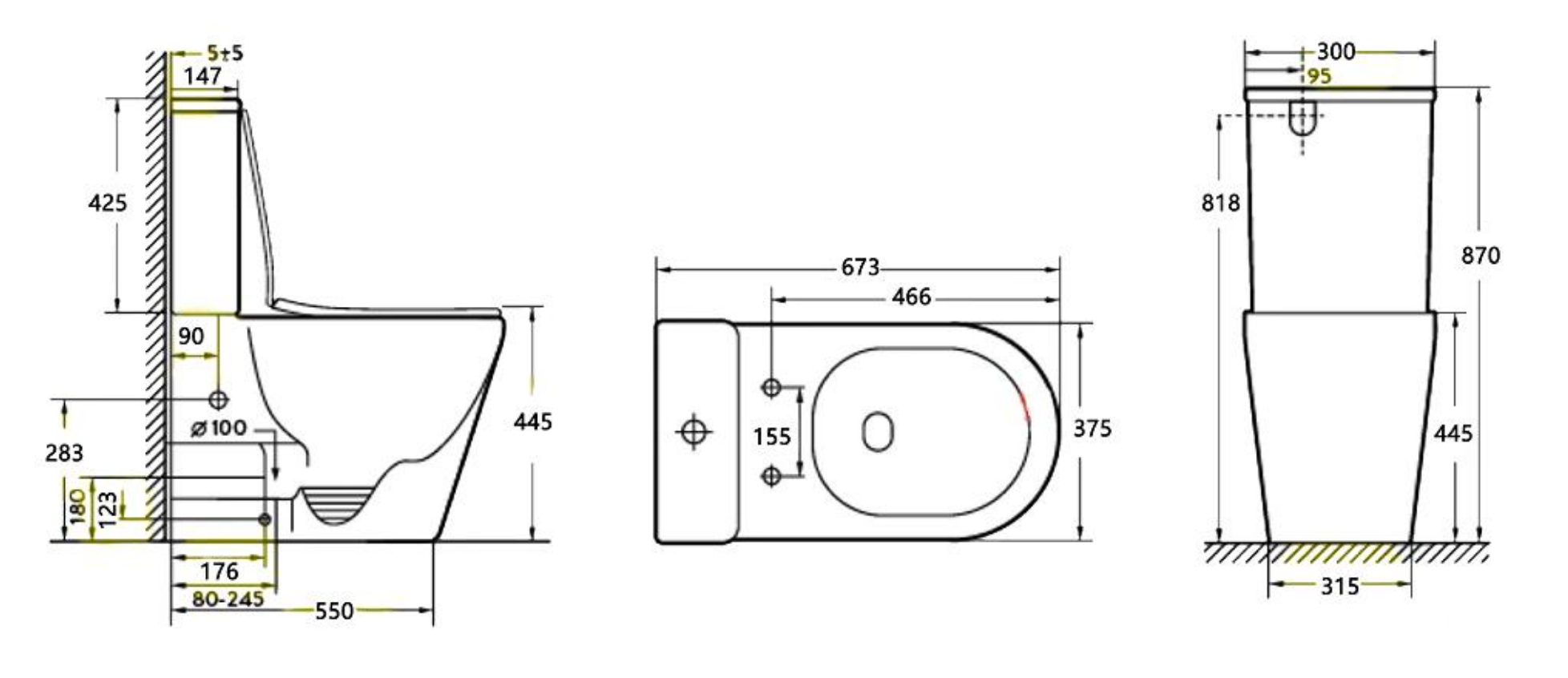 Torina Rimless Tornado Toilet