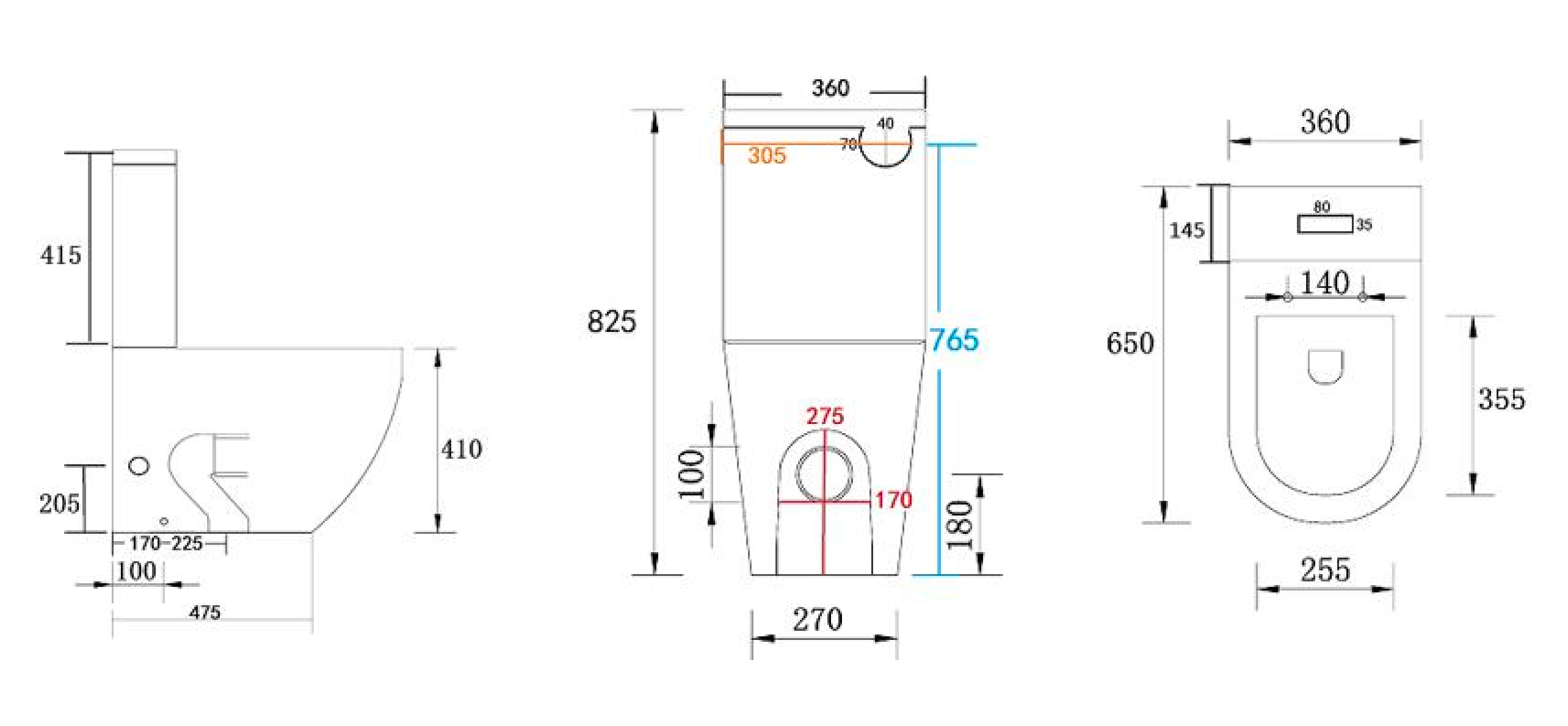 BISTONE Juve Rimless Tornado Back-to-Wall Toilet Suite — Compact Modern Efficiency