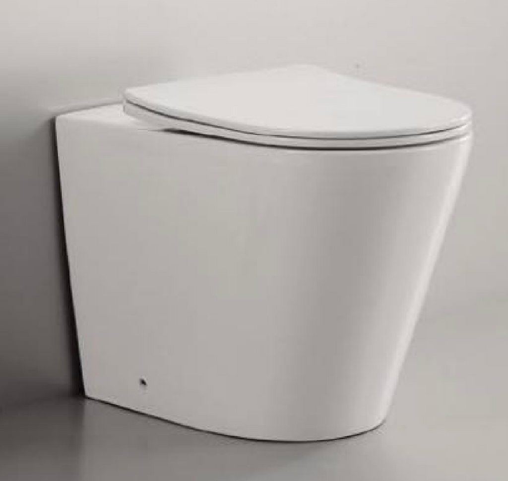 BISTONE Torina Rimless Back-to-Wall Floor Pan Toilet — Compact Elegance with Superior Hygiene