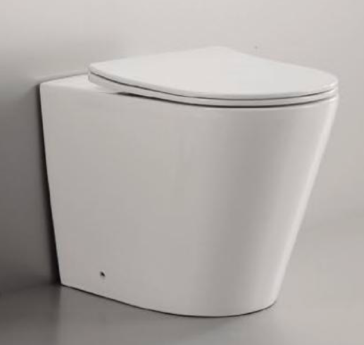 BISTONE Torina Rimless Back-to-Wall Floor Pan Toilet — Compact Elegance with Superior Hygiene