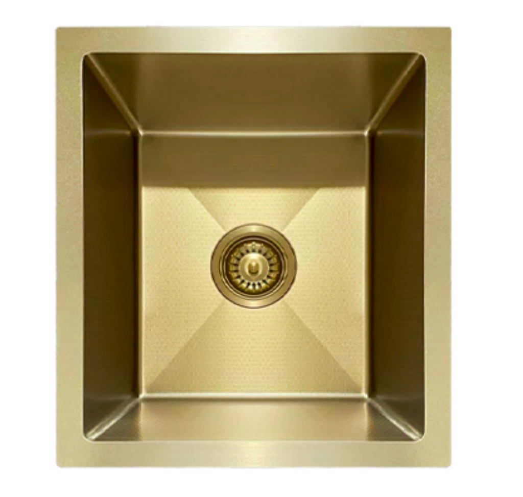 3944-GL Honeycomb Gold Stainless Steel Kitchen Sink, 390x440x220mm, Enhanced Scratch Resistant Surface