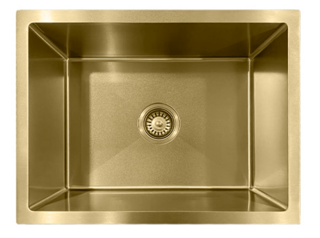 5844-GL Honeycomb Gold Stainless Steel Kitchen Sink, 580x440x220mm, Enhanced Scratch Resistant Surface