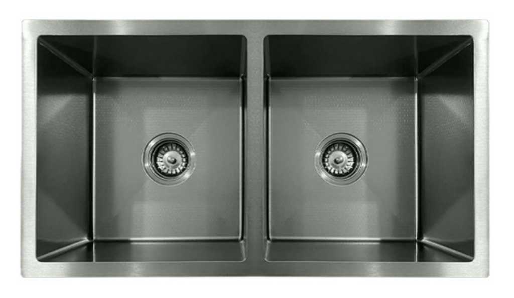 8044-BL Honeycomb Black Stainless Steel Double Bowl Kitchen Sink, 800x440x220mm, Enhanced Scratch Resistant Surface