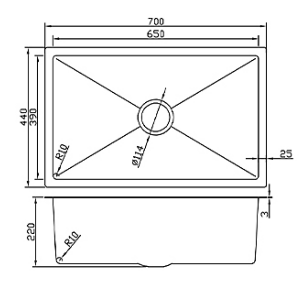 7044-GL Honeycomb Stainless Steel Kitchen Sink