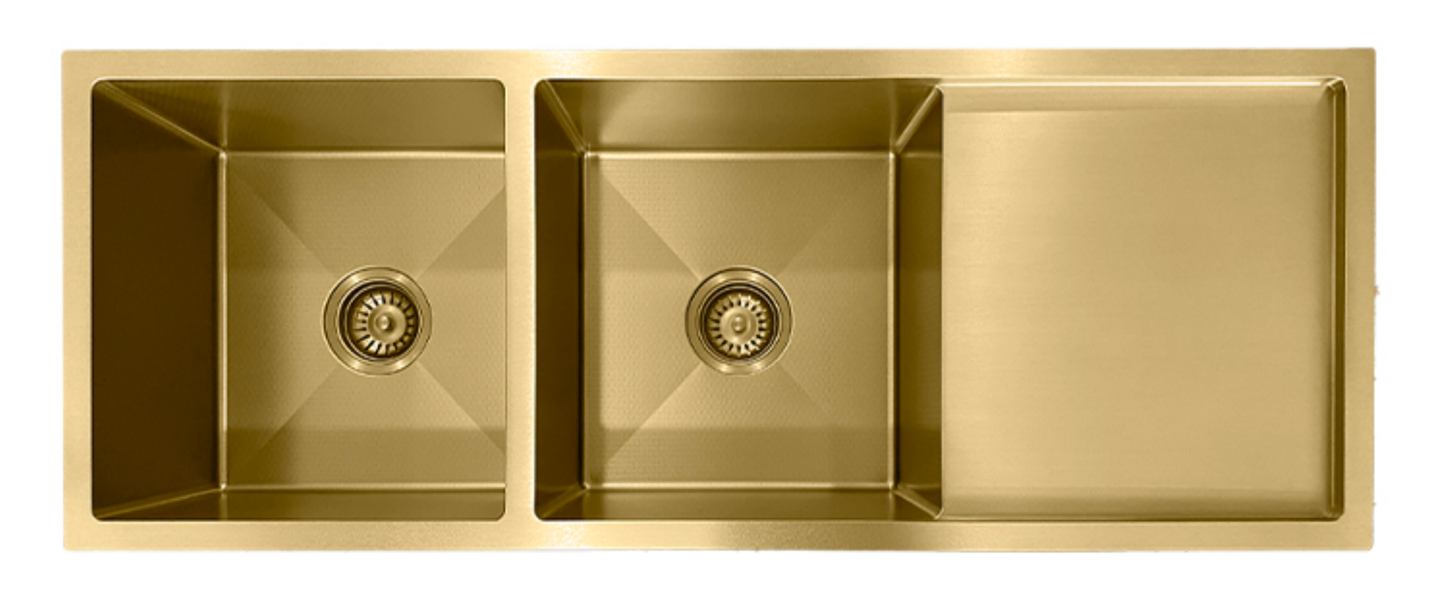 11644-GL Honeycomb Stainless Steel Double Bowl Sink with Right Drainer