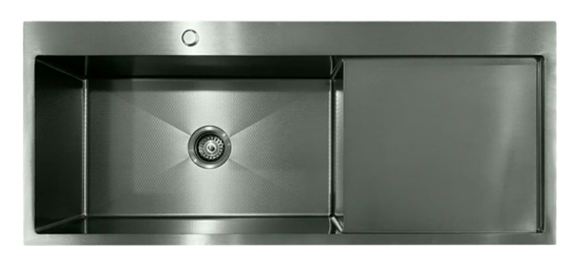 12050BL-L Honeycomb Black Stainless Steel Kitchen Sink with Drainer Board, 1200x500x220mm, Enhanced Scratch Resistant Surface