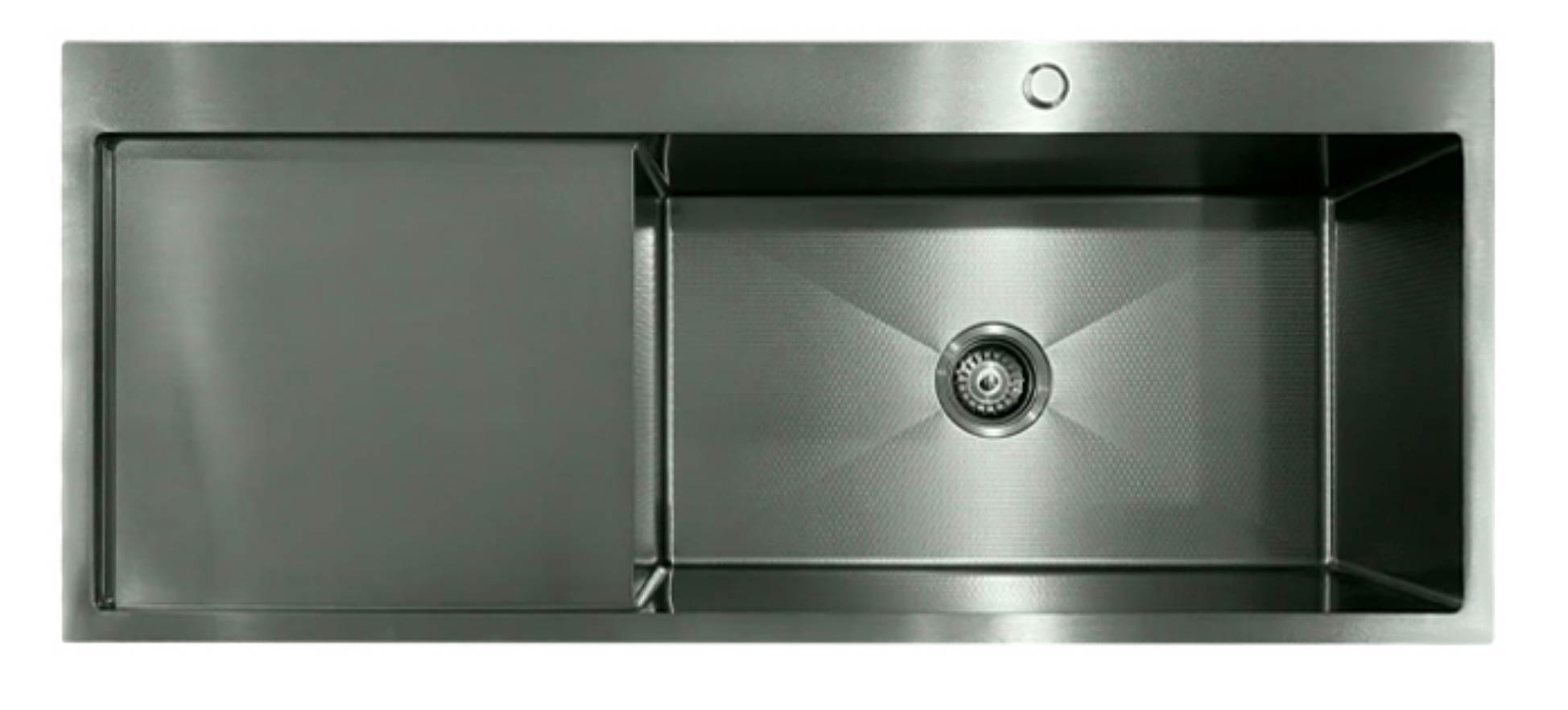 12050BL-R Honeycomb Black Stainless Steel Kitchen Sink with Drainer Board, 1200x500x220mm, Enhanced Scratch Resistant Surface