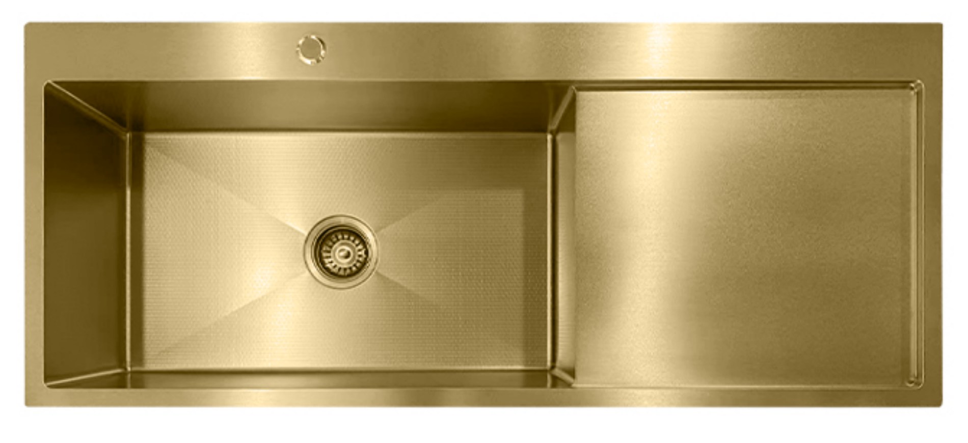 12050GL-L Honeycomb Gold Stainless Steel Kitchen Sink with Drainer Board, 1200x500x220mm, Enhanced Scratch Resistant Surface