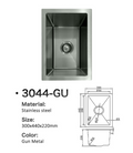 3044-GU Gun Metal Stainless Steel Kitchen Sink, 300x440x220mm, Compact Single Bowl Design