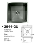 3944-GU Gun Metal Stainless Steel Kitchen Sink, 390x440x220mm, Single Bowl Modern Design