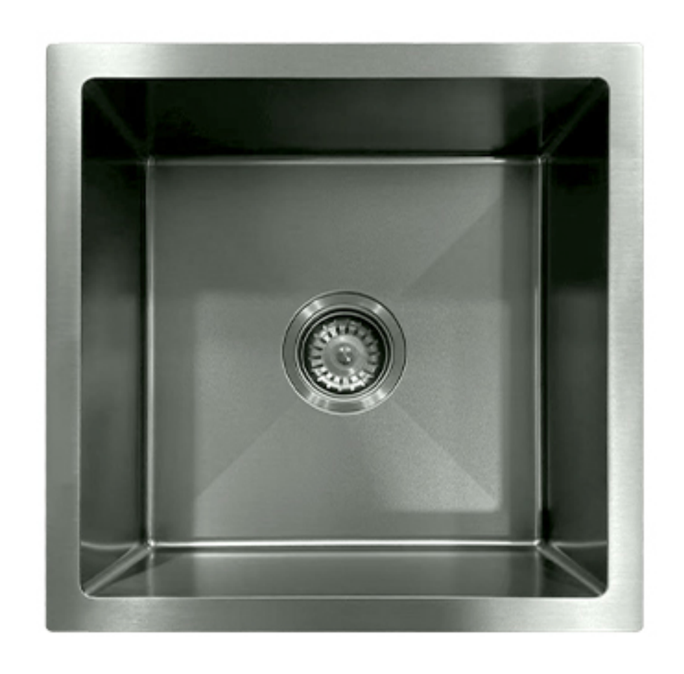4444-GU Gun Metal Stainless Steel Kitchen Sink, 440x440x220mm, Single Bowl Modern Square Design