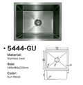 5444-GU Gun Metal Stainless Steel Kitchen Sink, 540x440x220mm, Large Single Bowl Modern Design