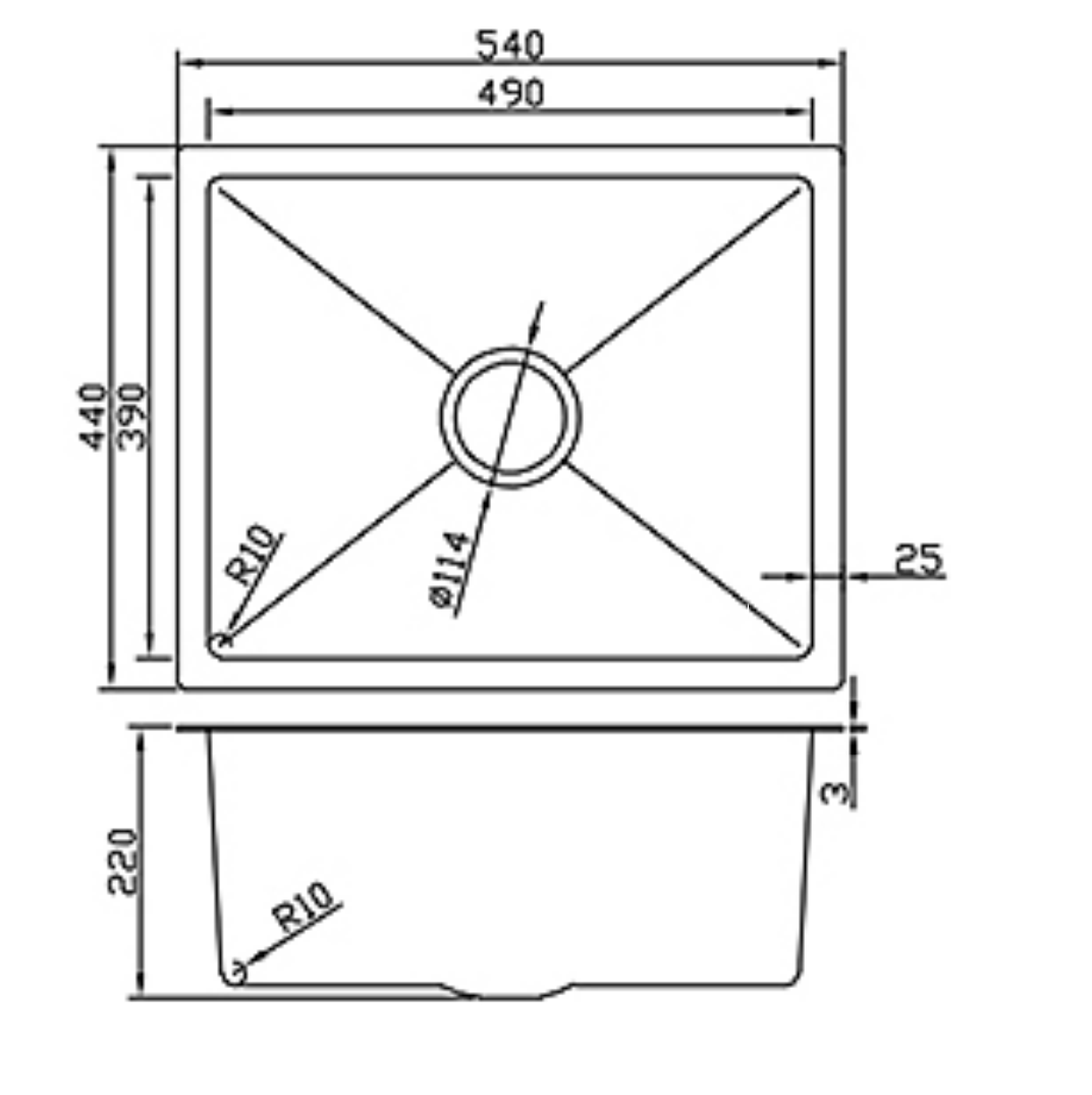5444-GU Stainless Steel Large Single Bowl Sink