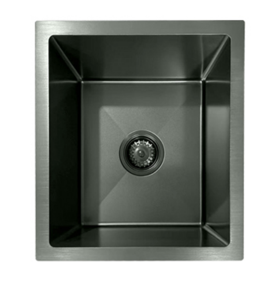 3944-MBL Matt Black Stainless Steel Kitchen Sink, 390x440x220mm